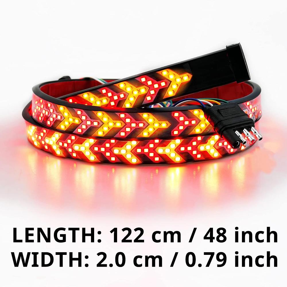 

48/60 Inch LED Pickup Tailgate Light Bar Fishbone Sequential Turn Signal Brake & Reverse Light Strip 12V Truck Rear Lights Plug and Play