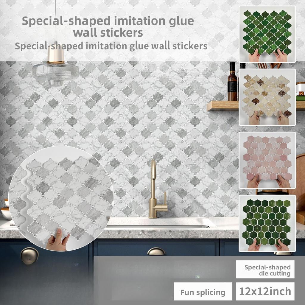 Простий Арт Спеціальної форми Наклейка на плитку, Самоклеюча Наклейка на стіну, Кухня Ванна кімната ПВХ Водонепроникні Шпалери Стіна