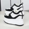 Fashion 12CM Cow Genuine Leather Platform Wedge Shoes Autumn Pumps Women Ankle Booties Spring Chunky Sneakers High Top Sneakers Summer