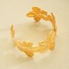 High Quality Hollow Flower Open Wide Bracelet Gold Color Plated Adjustable Cuff Bracelets for Women Jewelry Suitable As A Gift for Friends