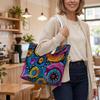 Bohemian Art Tote Bag for Women Daily Use Casual Large Capacity Colorful Printed Shoulder Handbag