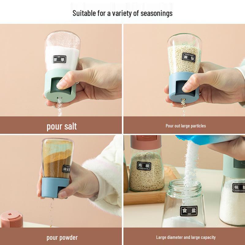 Press-Type Salt Control Seasoning Bottles - Set of 5