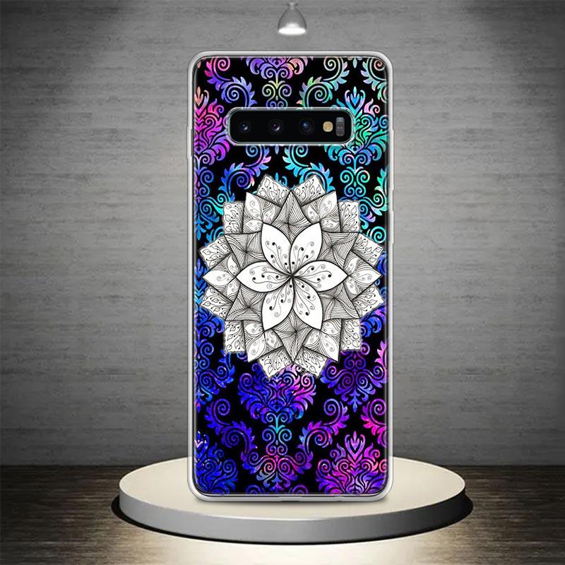 Totem Mandala Colorful Flower Phone Case Shell for Samsung Galaxy S22 S23 S24 S25 Ultra S21 FE S20 Plus S10 + S25Edge Soft Patte