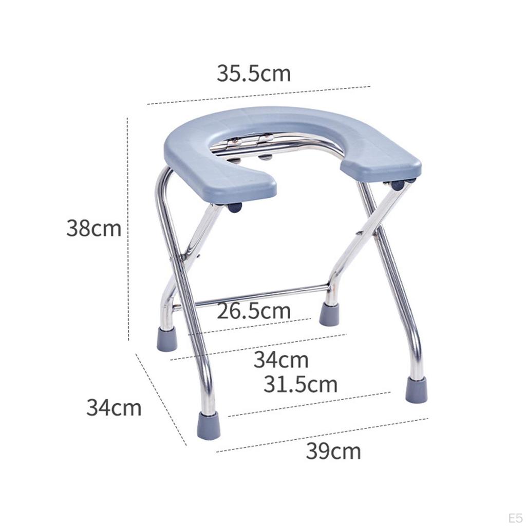 Elderly Squat Toilet Seat Stool Commodes Chair, Washable Frosted Board, Portable Folding