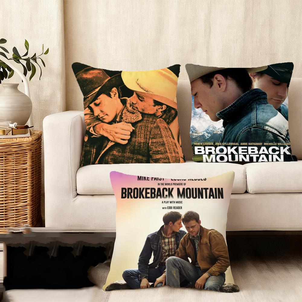 Brokeback Mountain Cushion Cover Silky Short Plush Home Sofa Cushion Cover - Invisible Zipper Home Decoration