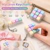 1Pcs Macaron Keycap Keychain Clicker Fidget Toy No Light Stress Relief Portable Desk Accessory For Kids Adults Party Gifts