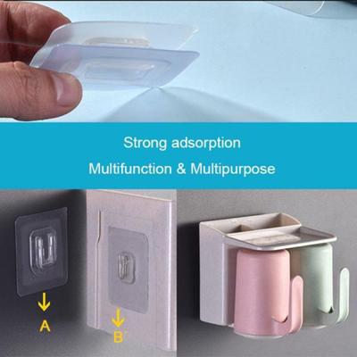 6Pcs Self-Adhesive Punch Free Storage Wall Hook Suction Cup Home Hanger Holder