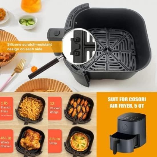 Air Fryer Grill Pan for COSORI Air Fryer Pro LE 5 QT, Non-Stick 8.23’’*8.23’’Square Air Fryer Rack Replacement Parts Accessories Grill Plate