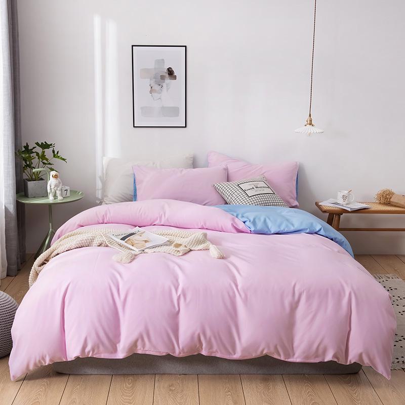 Soft, Skin-Friendly Solid Color Quilt Cover for All Seasons - Ideal for Student Dorms