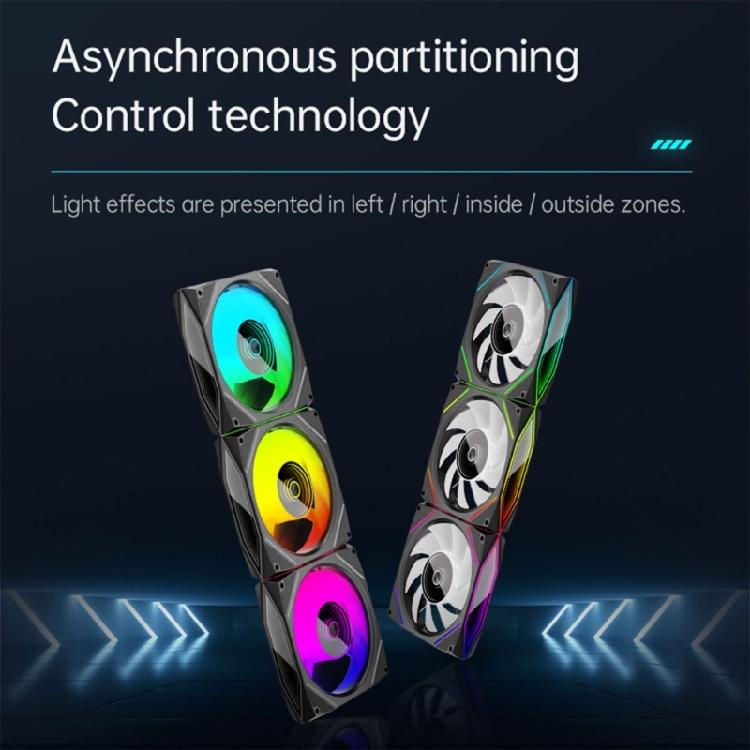 12x12cm Universal Computer Fan Addressable ARGB Asynchronous Light Support Silents PWM Technology Mirror Finish