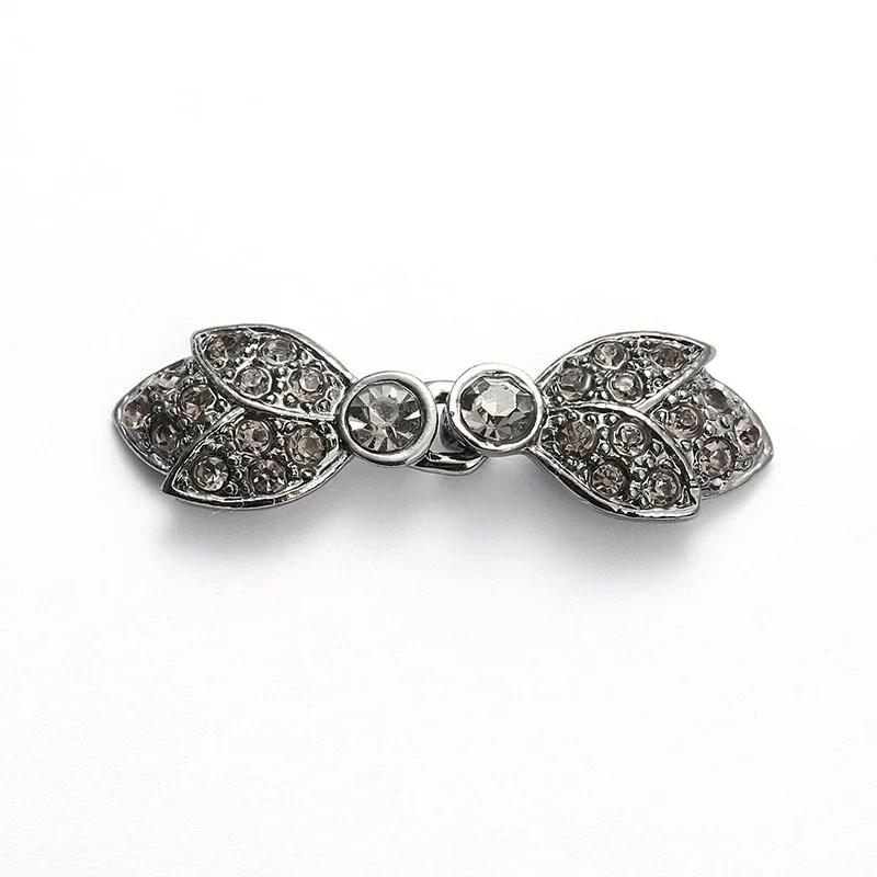 5 Pair Shiny Cheongsam Buckle Brooches Sweater Buttons Clothing Pins Crystal Cardigan Clip Cape Cloak Clasp