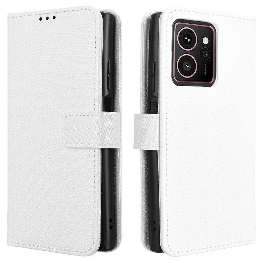 

For HMD Skyline Case PU Leather Diamond Texture Wallet Phone Cover White