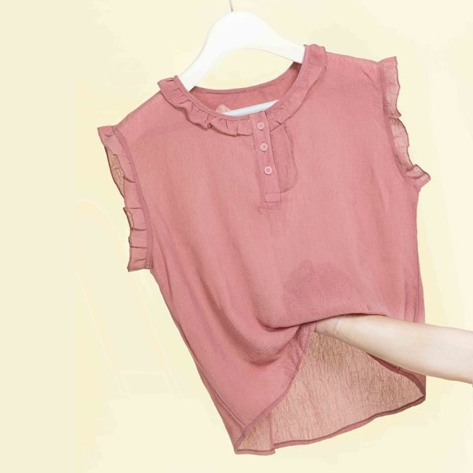 Sladká a krásná šifonová vesta s tílkem s volánem ve tvaru lotosového listu