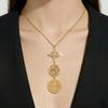 Collana a Tripla Protezione con Nodo della Strega Pentagramma Tetragrammaton S. Benedict Gioielli Simbolo Spirituale in Acciaio Inossidabile