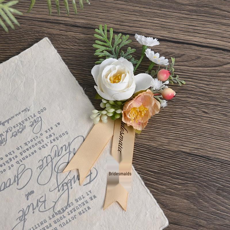 Свадебный бутоньерка-комплект в стиле Мори: Бутоньерка для жениха и невесты, Цветы на грудь родителям, Бутоньерка для шафера и подружки невесты, Бесплатная доставка.