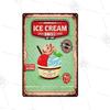 Juice Cold Drink Shop Signboard Wall Decoration Metal Poster Painting xcm Metal Logo Vintage Tin Plate Ice Cream Plaque