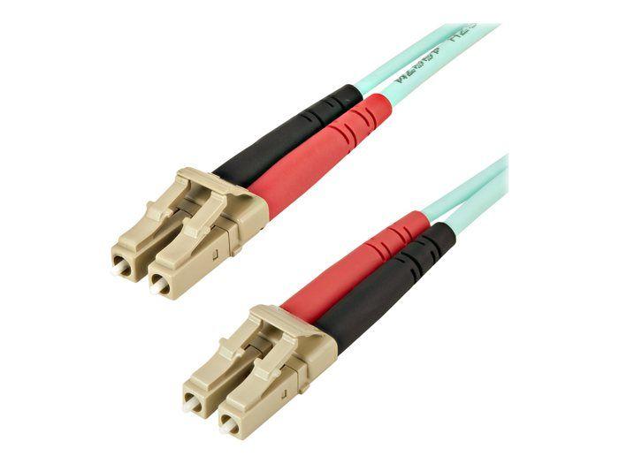 Câble À Fibre Optique OM4 - STARTECH.COM - Duplex Multimode LC LC - 1 M - 100 Gb - Aqua