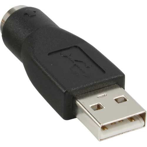 Adaptateur usb ps/2 - inline - usb prise a vers ps/2 - noir - clavier/souris - mini-din 6 broches