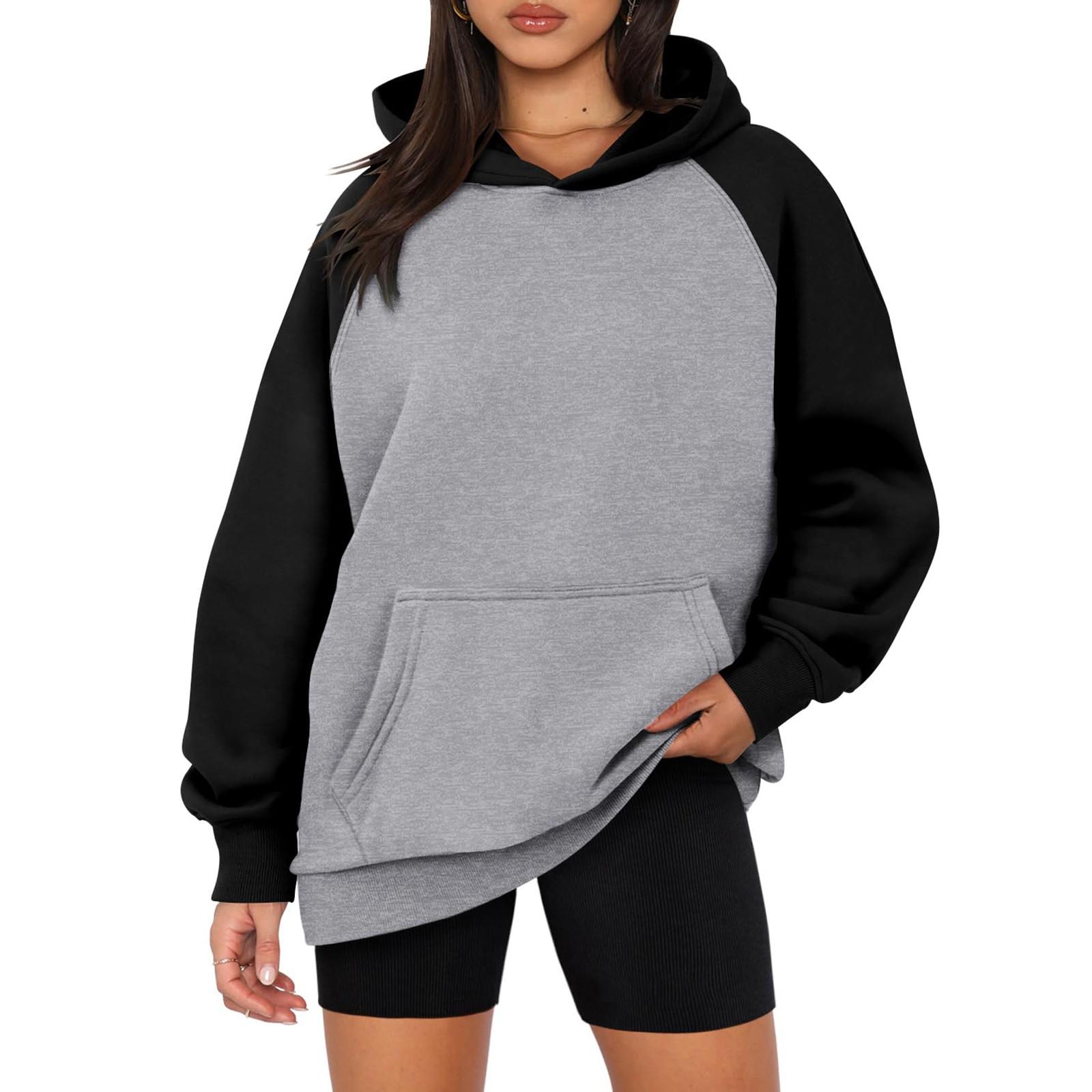 

Женские толстовки большого размера, флисовые толстовки, свитера с длинными рукавами, пуловер, осенняя одежда S чёрный