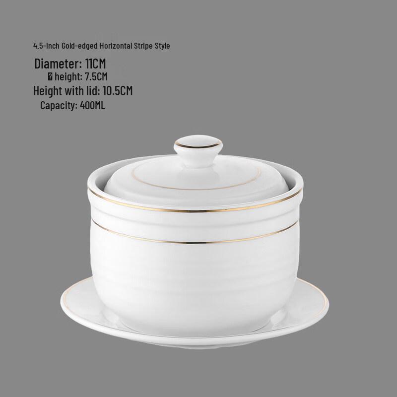 Ru Han Ceramic Double Boiler Stew Pot with Lid