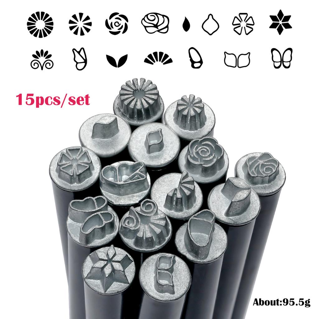 6/10/15 Pcs Professional Chic Nail Art Stamping Pen Set 9D Daisy/Star/Butterfly/Heart Metal NailTemplate DIY Nail Painting Tool