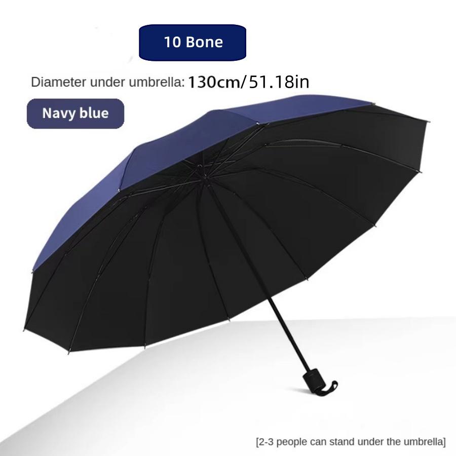 Super Large Folding Umbrella 130CM/51.18inch Windproof Umbrellas Fold Business Sun Rain Umbrella Travel Family Umbrella тёмно-синий