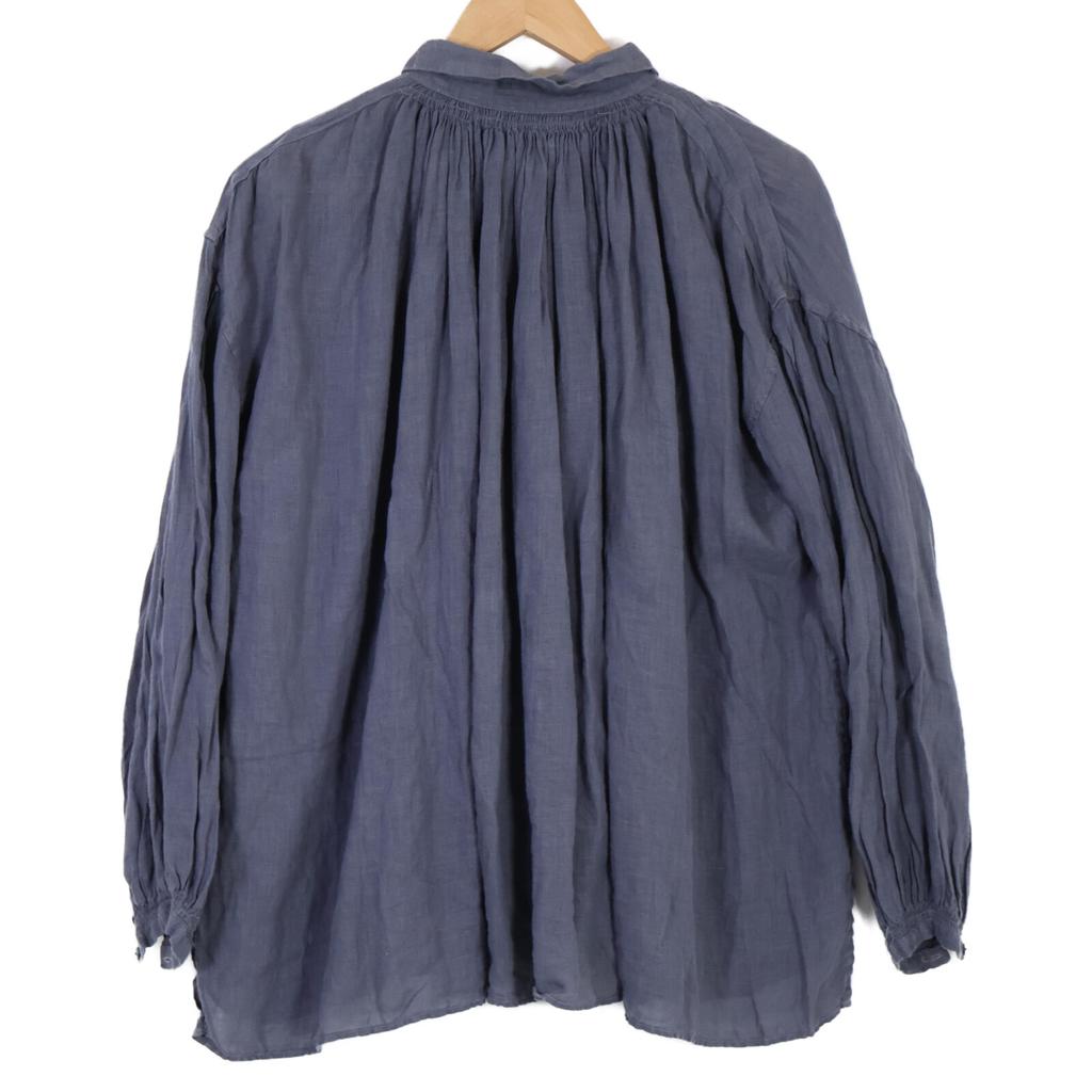 Veritecoeur VC-1658 Gathered Blouse Tops F blueUsed
