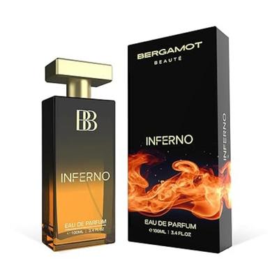 Bergamot Beaute Inferno Eau De Parfum | Nejlepší parfém pro muže s pižmem a citrusovou dlouhotrvající prémiovou vůní pro muže, EDP 100ml