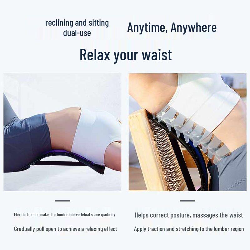 Lumbar Soother: Back Stretcher & Cervical Spine Massager with Waist Support