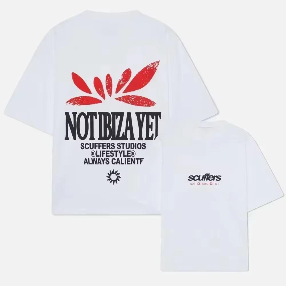 2025 Sudamérica Nuevo Trendy Estampado Zapatillas de Casa Camiseta Hombre Mujer Surf Vacaciones Camiseta Marcas de Lujo Calle Manga Corta Top Camiseta