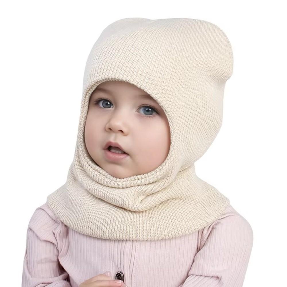 Bonnet Cagoule Bébé en Laine Hiver Chaud Enfants Chapeau Protection Oreilles Mode Bonnet Écharpe