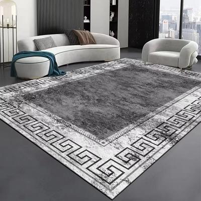 Alfombra Nórdica Moderna de Alta Gama para Sala de Estar Lujo Gris Decoración del Hogar Dormitorio Alfombras de Área Grande Elástica Lavable Antideslizante Felpudo