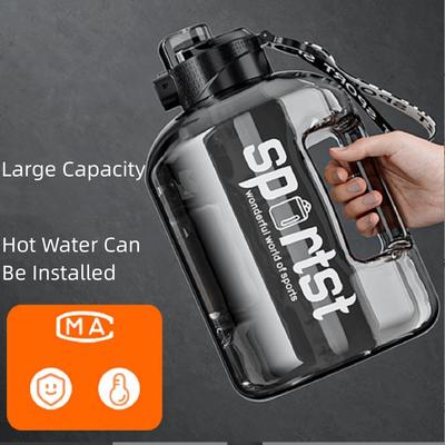 1,7 L Fitness-Wasserflasche, Große Sport-Trainingsflasche für Camping, mit Ausziehbarem Strohhalm und Direkttrinken