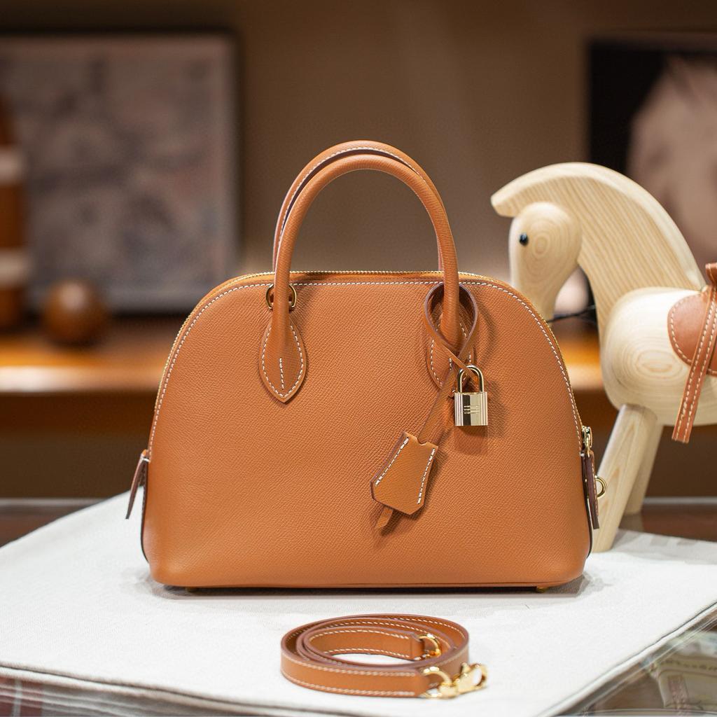 25cm Ep Handheld Leder Schutzhülle für Bälle Hochwertiges Echtleder Achseltasche Tragbare Einzel-Schulter-Handtasche Damen