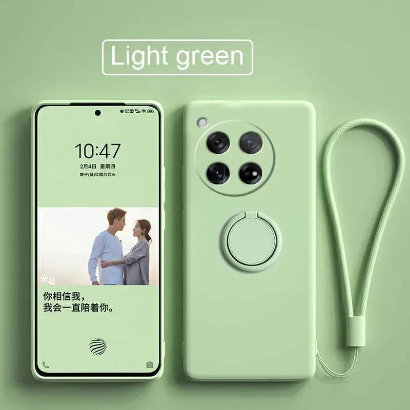 Case for OnePlus 13 12 Cases Liquid Silicone Ring Stand Phone Shell Coque for OnePlus 1+12 13 Cover ShockproofBumper Back Funda