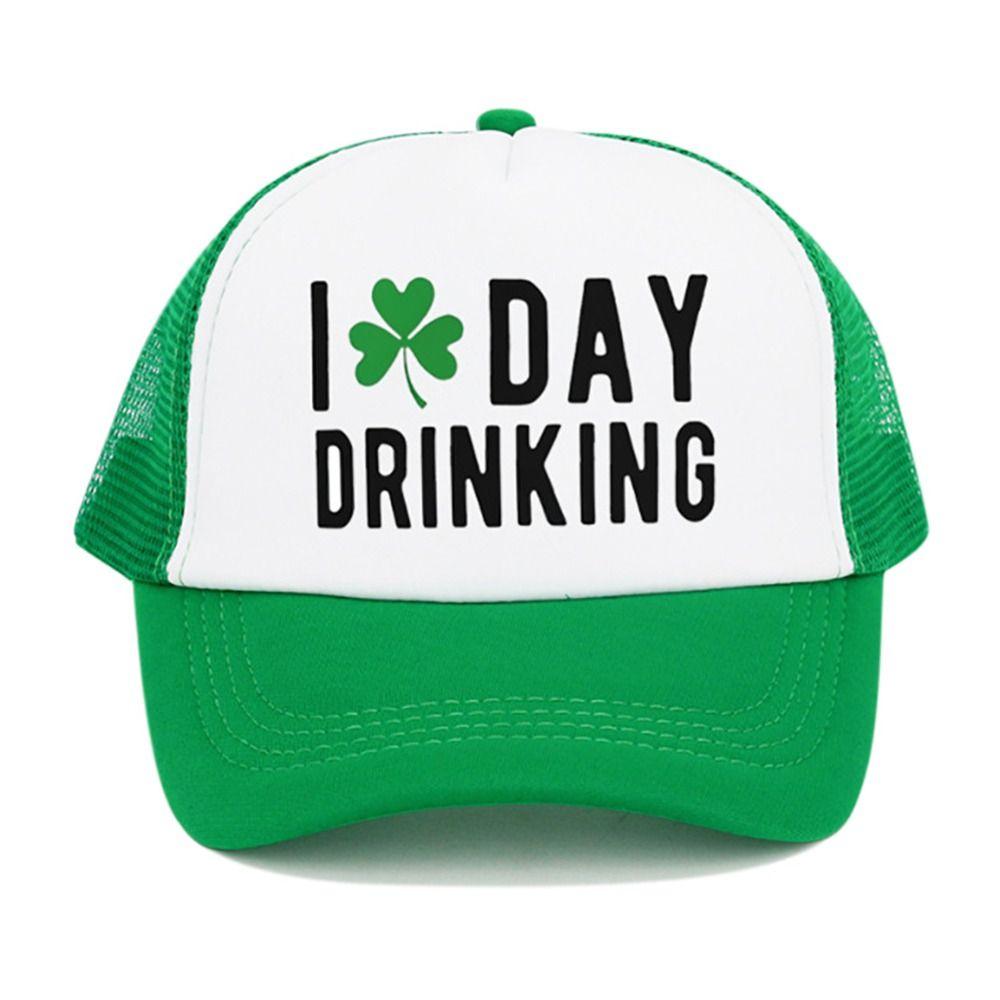 Green Velvet Clover Shamrock Hat Breathable Sun Hat Casual Peaked Cap  St. Patricks Day