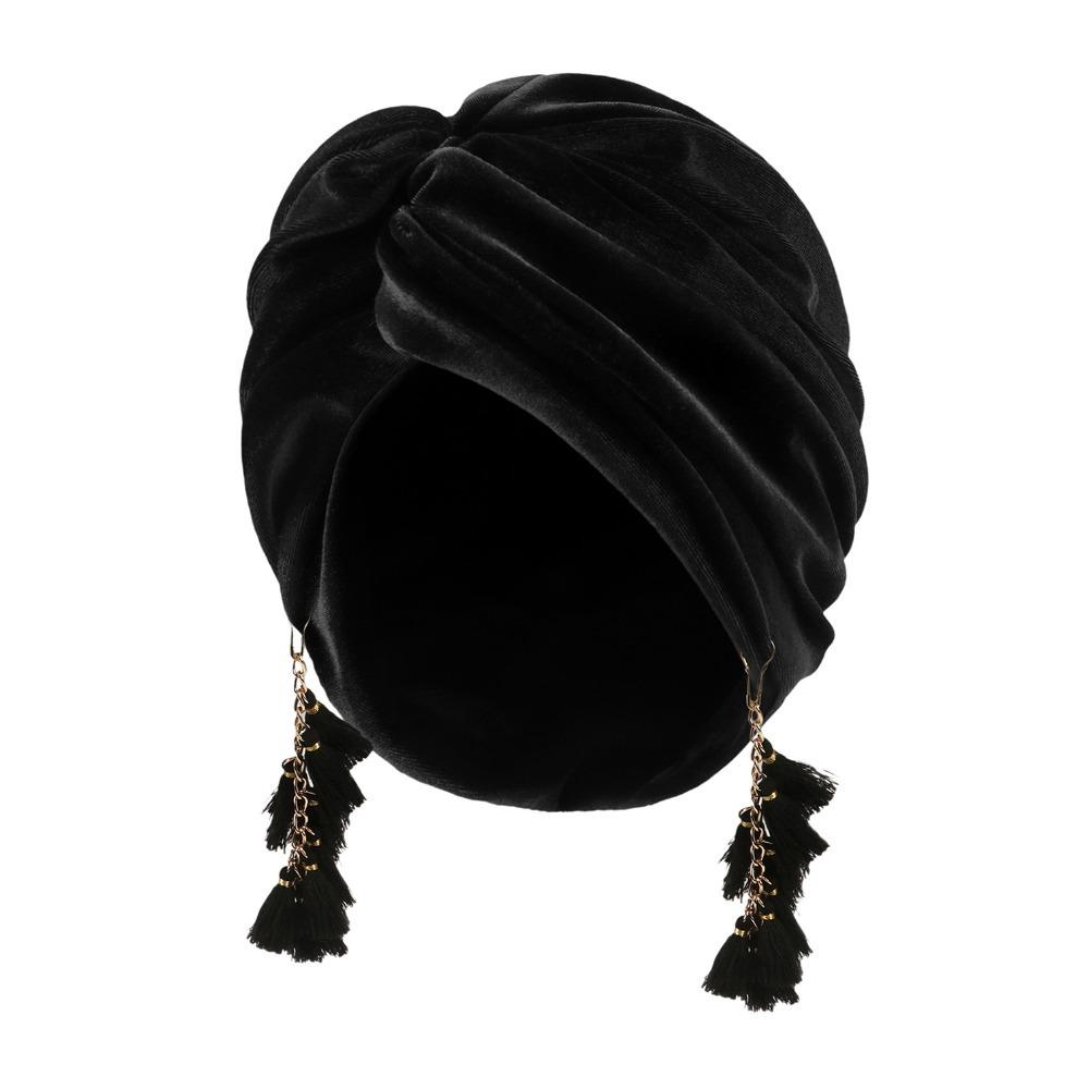 Solid Color Crossed Pullover Hat Tassel Sunscreen Beach Hats Fashionable Fringe Hat Woman