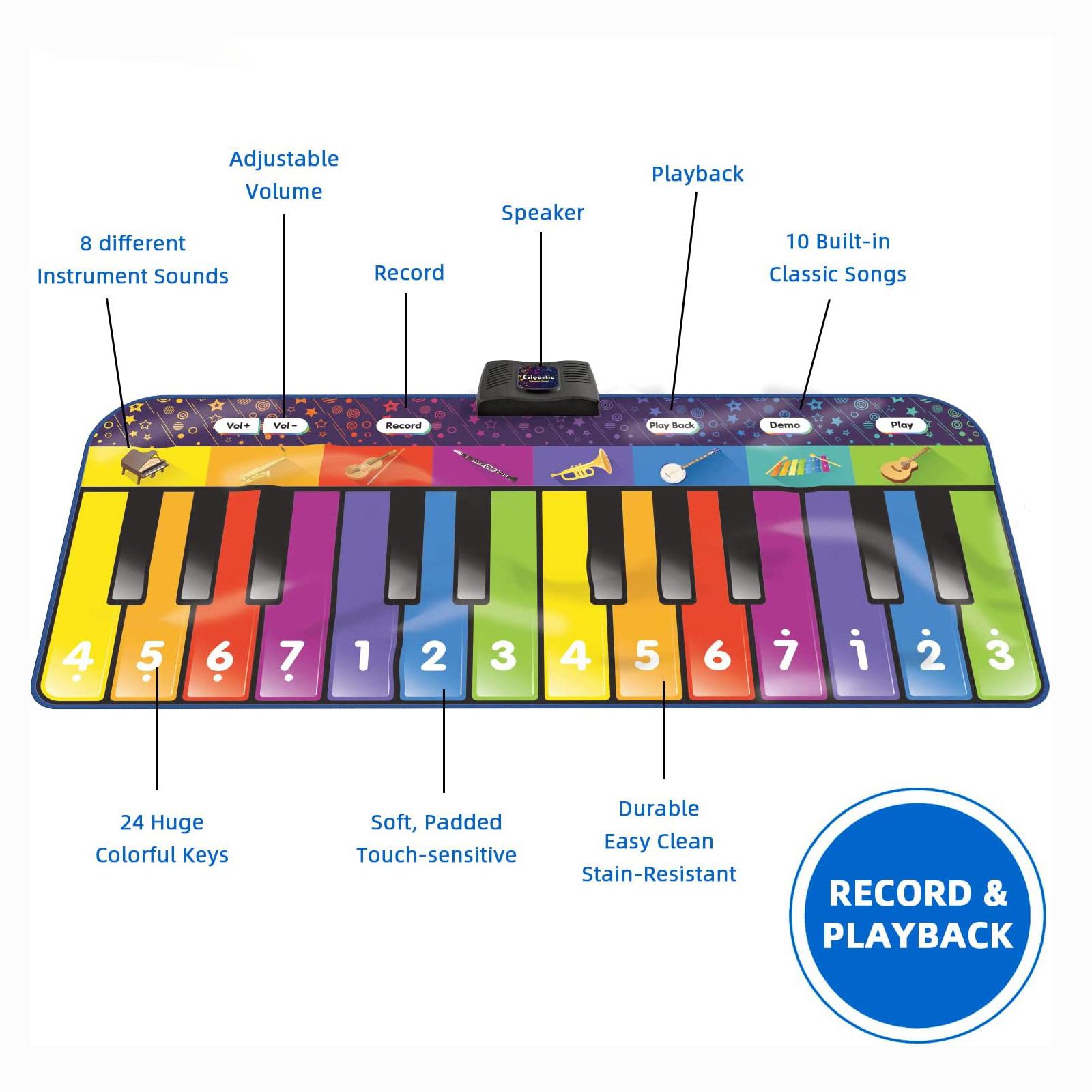 SUNLIN Klaviermatte 1,8m - Musikspielzeug Für Kind Produktbild-Vorschau 4