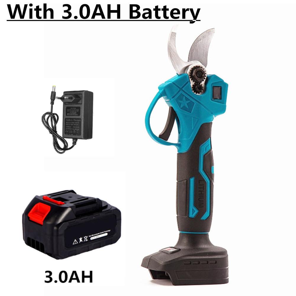 Аккумуляторные электрические секаторы Садовый секатор Резак Эффективные ножницы Бонсай Электроинструменты Синий+Черный