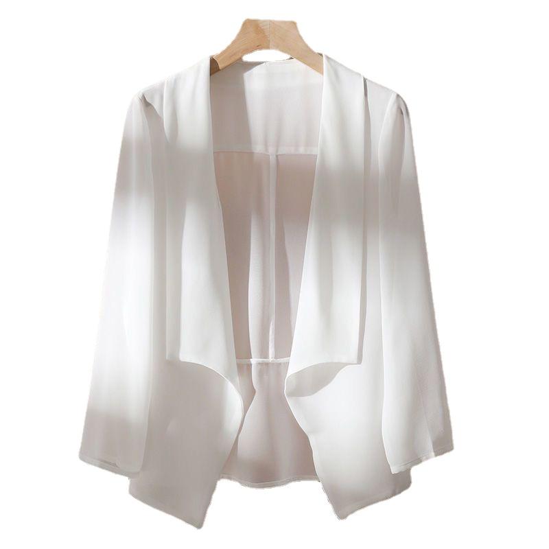 Mantelline Estive da Donna Protezione Solare Scialle Largo Kimono Giacca in Chiffon Sottile Donna Protezione Solare Cardigan da Spiaggia Copricostume Bikini