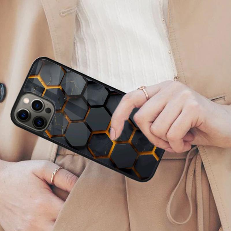 Kohlefaser Futuristisch Neon Wabenförmig Magnetische Handyhülle Für iPhone 17 Air 16 14 13 12 Pro Max 15 Plus Kabellose MagSafe Abdeckung
