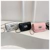 Chic Mini Chain Shoulder Bag Fashionable Small Faux Leather Crossbody Purse for Women