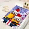 1Pc Christmas Minions Celebration Rug Office Carpet Indoor Outdoor Doormat Nonslip Soft And Comfortable Living Room Christmas Halloween Gift D91853