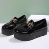 Mote Elegante Chunky Hæl Loafers Sko Kvinner Metall Detor Svarte Kilesko Kvinne Vår Høst PU Lær Loafers Sko Damer