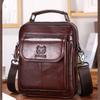 Men's Sling Bag ekte skinn skulderveske Retro Cross Body Bag Vintage Messenger Bags