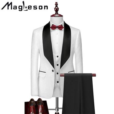 Men's Clothing Men's Business Leisure Suit Suit Wedding Groom Groom Dresses Suits Three-piece Suit Suits & Blazers