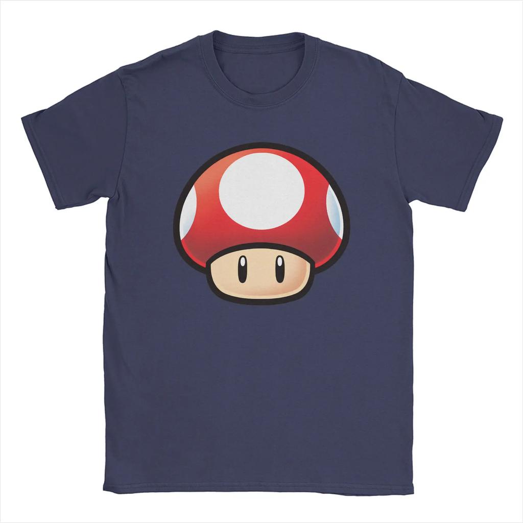 Miniso Camisetas Rojas Champiñón Mario Hombre Mujer Algodón Camisetas Vintage Cuello Redondo Camisetas Manga Corta Ropa Estampado