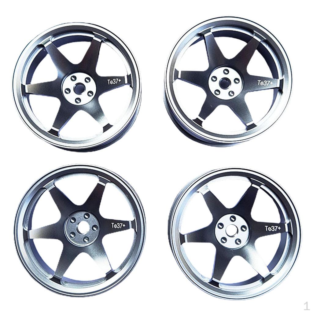 4 Pieces Wheel Rims DIY Metal Hub Tires : Car