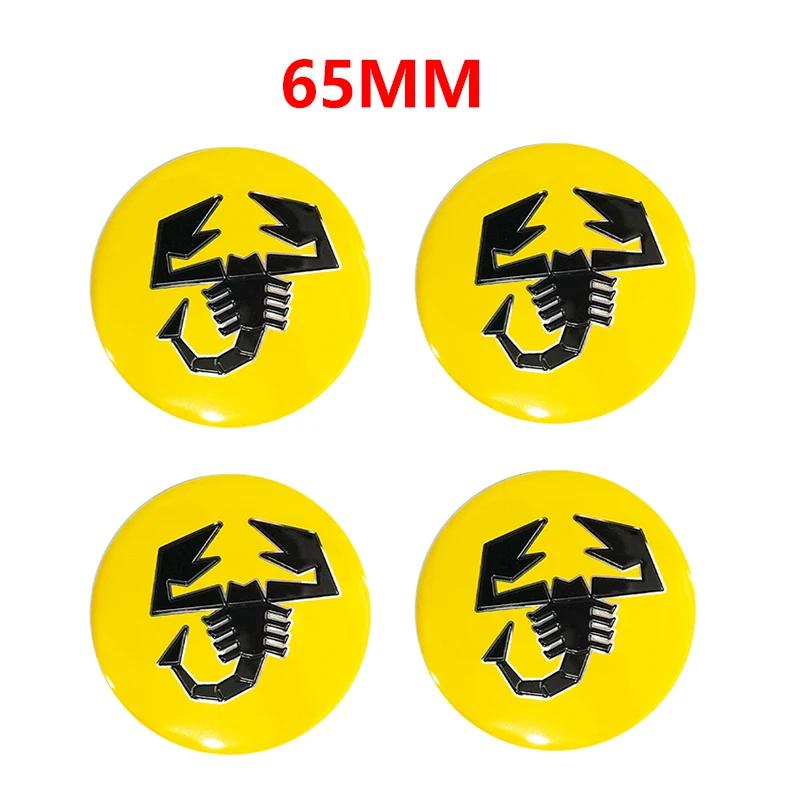4pcs 65mm 60mm 3D logo car emblem Wheel Center Hub auto Rim refit dust-proof badge covers sticker styling accessories For FIAT
