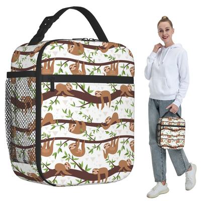 Cute Sloth In The Branch Insulated Lunch Bag for Kids School Cooler Thermal Food Box Tote Leakproof Lunch Boxes Container